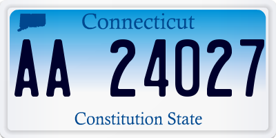 CT license plate AA24027