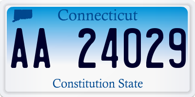 CT license plate AA24029