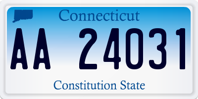 CT license plate AA24031