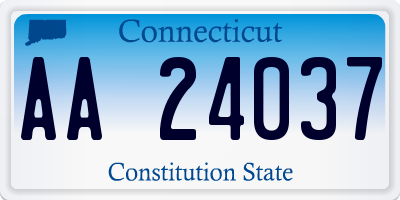 CT license plate AA24037