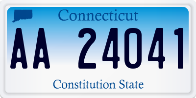 CT license plate AA24041