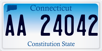 CT license plate AA24042