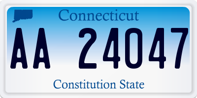 CT license plate AA24047