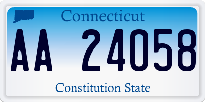 CT license plate AA24058