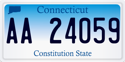 CT license plate AA24059