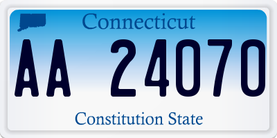 CT license plate AA24070