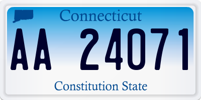 CT license plate AA24071