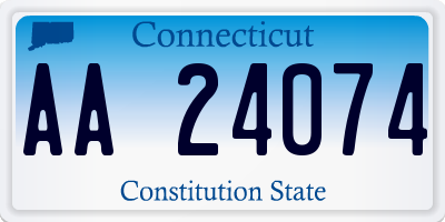 CT license plate AA24074