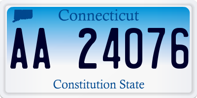 CT license plate AA24076