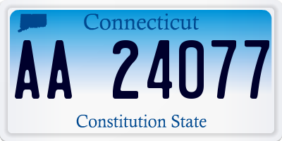 CT license plate AA24077