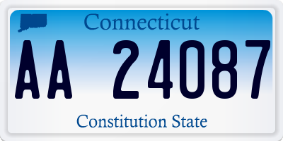 CT license plate AA24087