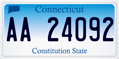 CT license plate AA24092