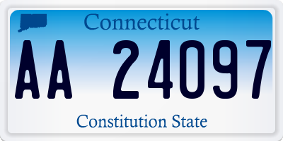 CT license plate AA24097