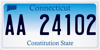 CT license plate AA24102