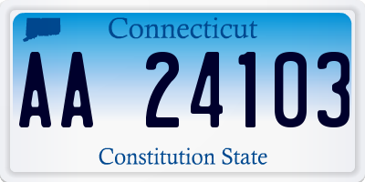 CT license plate AA24103