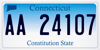 CT license plate AA24107