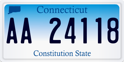 CT license plate AA24118