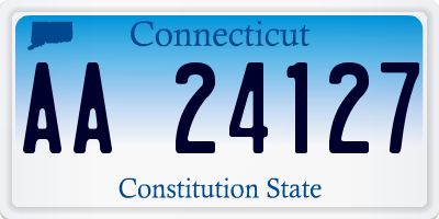 CT license plate AA24127