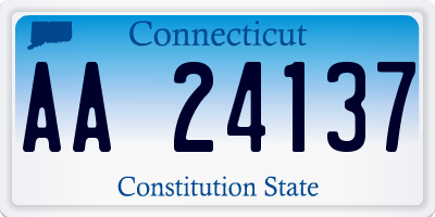 CT license plate AA24137