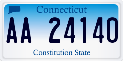 CT license plate AA24140