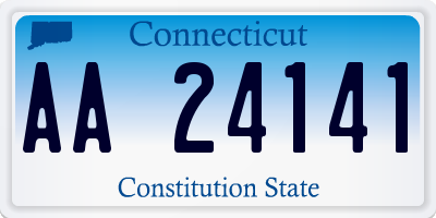 CT license plate AA24141