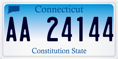 CT license plate AA24144