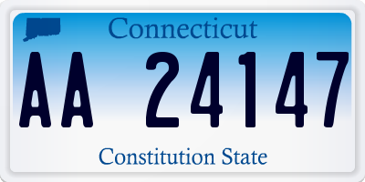 CT license plate AA24147