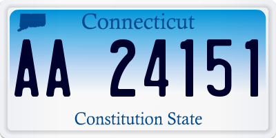 CT license plate AA24151