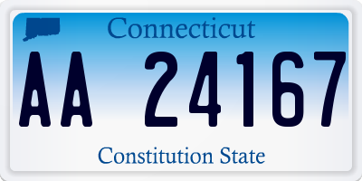 CT license plate AA24167