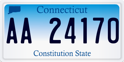 CT license plate AA24170