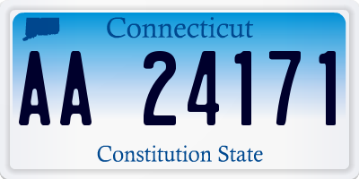 CT license plate AA24171