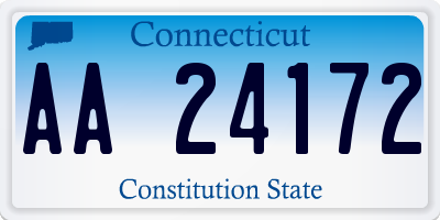 CT license plate AA24172