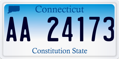 CT license plate AA24173