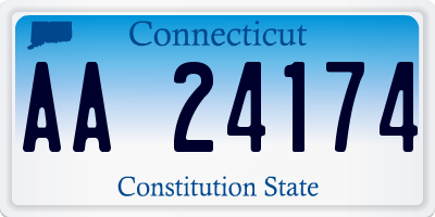 CT license plate AA24174