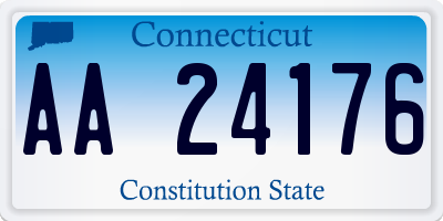 CT license plate AA24176