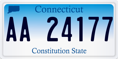 CT license plate AA24177