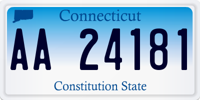 CT license plate AA24181