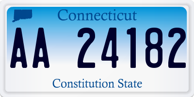 CT license plate AA24182