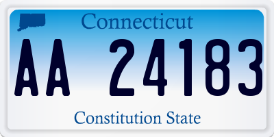 CT license plate AA24183