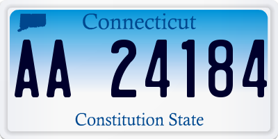 CT license plate AA24184