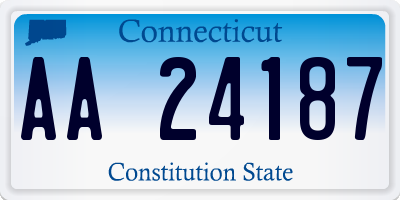 CT license plate AA24187