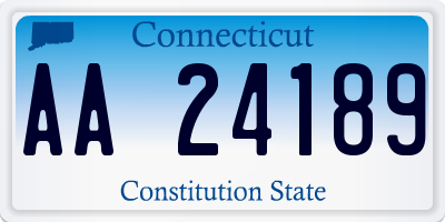 CT license plate AA24189