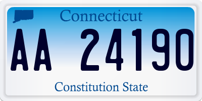 CT license plate AA24190