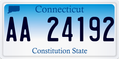 CT license plate AA24192