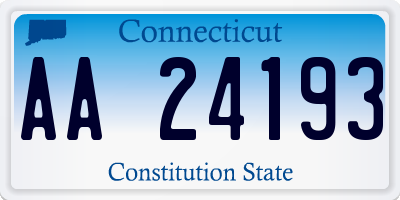 CT license plate AA24193