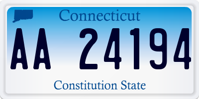 CT license plate AA24194