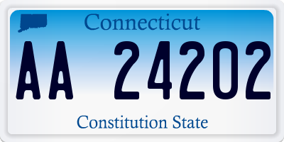 CT license plate AA24202