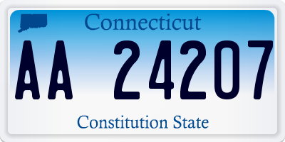 CT license plate AA24207