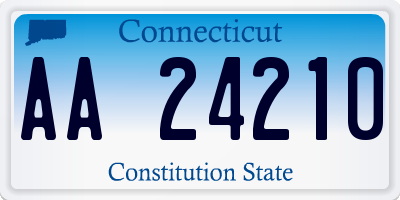 CT license plate AA24210