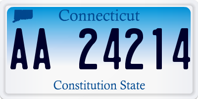 CT license plate AA24214